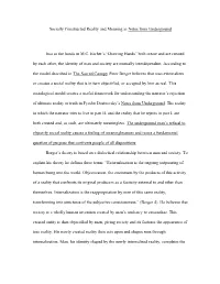 Socially Constructed Reality and Meaning in Notes from Underground