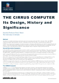 THE CIRRUS COMPUTER Its Design, History and Significance