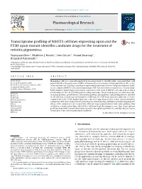 Transcriptome Profiling of NIH3T3 Cell Lines Expressing Opsin and The