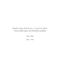 Explicit Class Field Theory in Function Fields