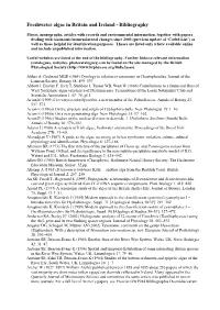 Freshwater Algae in Britain and Ireland - Bibliography