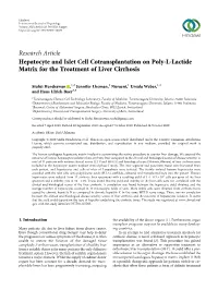 Hepatocyte and Islet Cell Cotransplantation on Poly-L-Lactide Matrix for the Treatment of Liver Cirrhosis