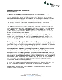 How Did Environment Play in This Election? by Aaron Freeman A