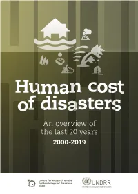 Human Costs of Disasters. an Overview of the Last 20 Years, 2000-2019