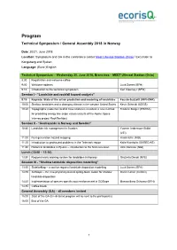 Program Technical Symposium / General Assembly 2018 in Norway