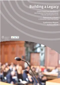Building a Legacy: Lessons Learnt from the Offices of the Prosecutors of International