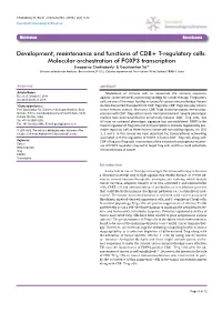 Development, Maintenance and Functions of CD8+ T-Regulatory Cells