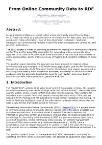 From Online Community Data to RDF
