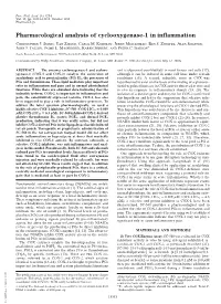 Pharmacological Analysis of Cyclooxygenase-1 in Inflammation
