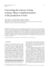 Player Complementarities in the Production of Wins