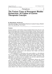 The Various Types of Neurogenic Bladder Dysfunction: an Update of Current Therapeutic Concepts