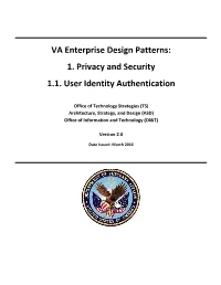 1. Privacy and Security 1.1. User Identity Authentication