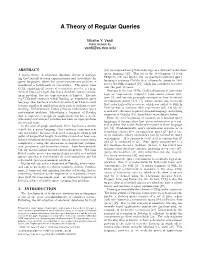 A Theory of Regular Queries