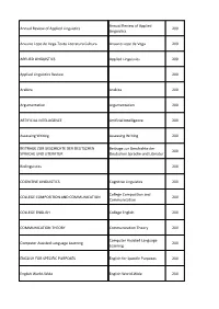 Annual Review of Applied Linguistics 0 2 6 1 4 7 Annual Review Of
