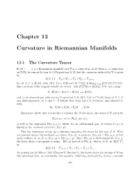 Chapter 13 Curvature in Riemannian Manifolds