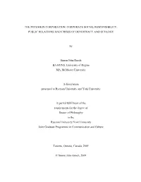 CORPORATE SOCIAL RESPONSIBILITY, PUBLIC RELATIONS and CRISES of DEMOCRACY and ECOLOGY by Simon John En