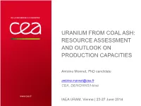 L'uranium Des Charbons : Quelle Perspective De Réserve ?