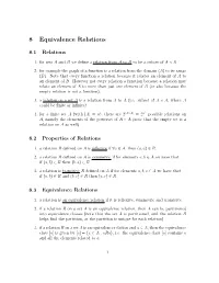 8 Equivalence Relations