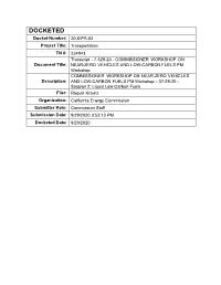 Commissioner Workshop On
