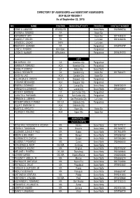 DIRECTORY of ASSESSORS and ASSISTANT ASSESSORS DOF-BLGF REGION 1 As of September 22, 2015