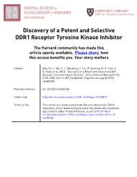 Discovery of a Potent and Selective DDR1 Receptor Tyrosine Kinase Inhibitor