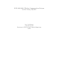 ECE 5325/6325: Wireless Communication Systems Lecture Notes, Fall 2011