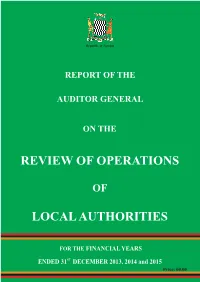 Local Authorities Review of Operations