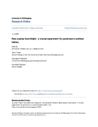 New Oracles from Delphi - a 'Crucial Experiment' for Positivism in Archival History
