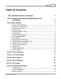 Table of Contents
