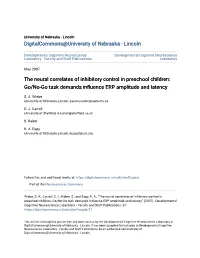 The Neural Correlates of Inhibitory Control in Preschool Children: Go/No-Go Task Demands Influence ERP Amplitude and Latency