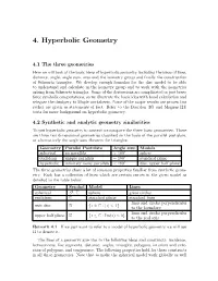 4. Hyperbolic Geometry