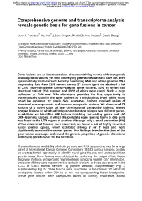 Comprehensive Genome and Transcriptome Analysis Reveals Genetic Basis for Gene Fusions in Cancer