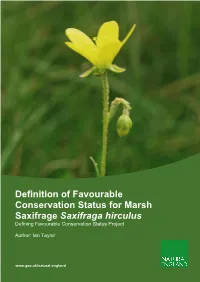 Definition of Favourable Conservation Status for Marsh Saxifrage