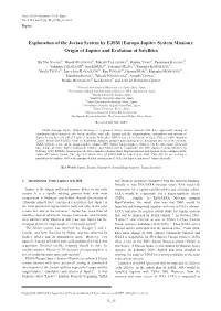 Exploration of the Jovian System by EJSM (Europa Jupiter System Mission): Origin of Jupiter and Evolution of Satellites