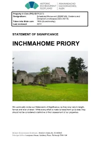 Inchmahome Priory Statement of Significance