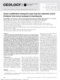 Ocean Acidification During the Early Toarcian