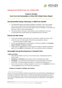 Trends in Sweden Facts from the Renewables in Cities 2021 Global Status Report