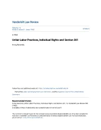 Unfair Labor Practices, Individual Rights and Section 301