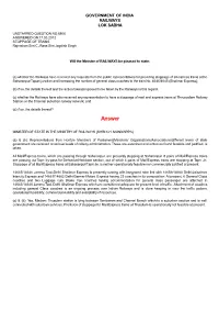 ANSWERED ON:17.05.2012 STOPPAGE of TRAINS Rajendran Shri C.;Rana Shri Jagdish Singh