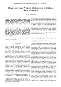 Cloud Computing: a Detailed Relationship to Grid and Cluster Computing