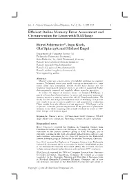 Efficient Online Memory Error Assessment and Circumvention For