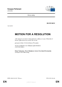 En En Motion for a Resolution