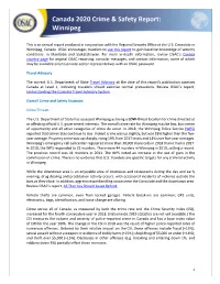 OSAC Encourages Travelers to Use This Report to Gain Baseline Knowledge of Security Conditions in Manitoba and Saskatchewan
