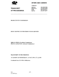 Spark and Cannon Transcript of Proceedings