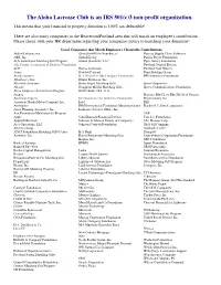 Charitable Company Match List