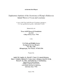 Exploratory Analysis of the Occurrence of Kemp's Ridleys in Inland Waters of Texas and Louisiana