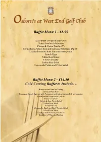 Functions and Buffet Base Menu 2019 CM