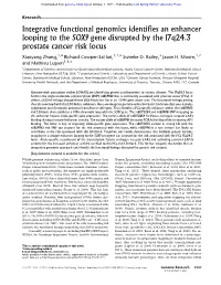 Integrative Functional Genomics Identifies an Enhancer Looping to the SOX9 Gene Disrupted by the 17Q24.3 Prostate Cancer Risk Locus