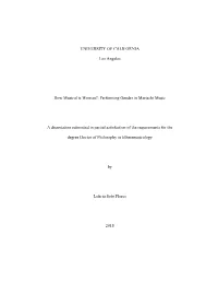 Performing Gender in Mariachi Music a Dissertation Submitted in Pa