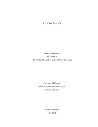 RELATIVE REALITY a Thesis